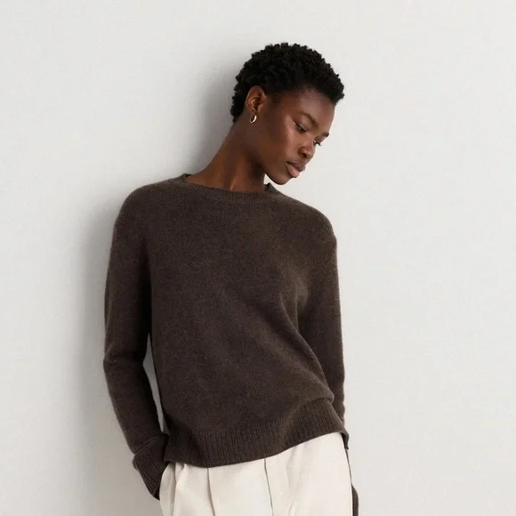 NWOT Quince Mongolian Cashmere Boxy Crewneck Sweater - Picture 1 of 7